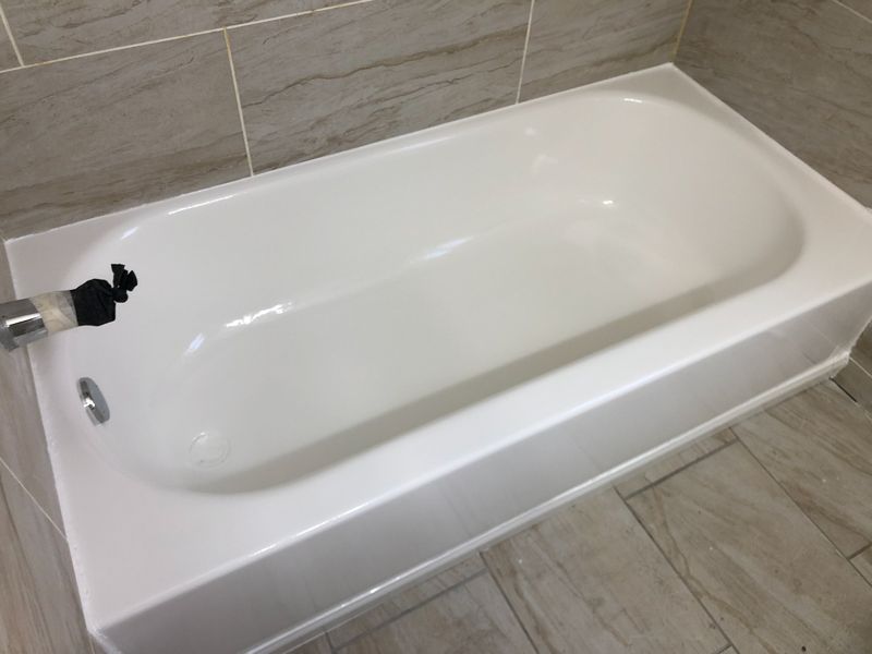Refinished white bathtub