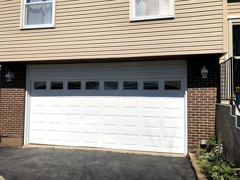 Garage door painted white