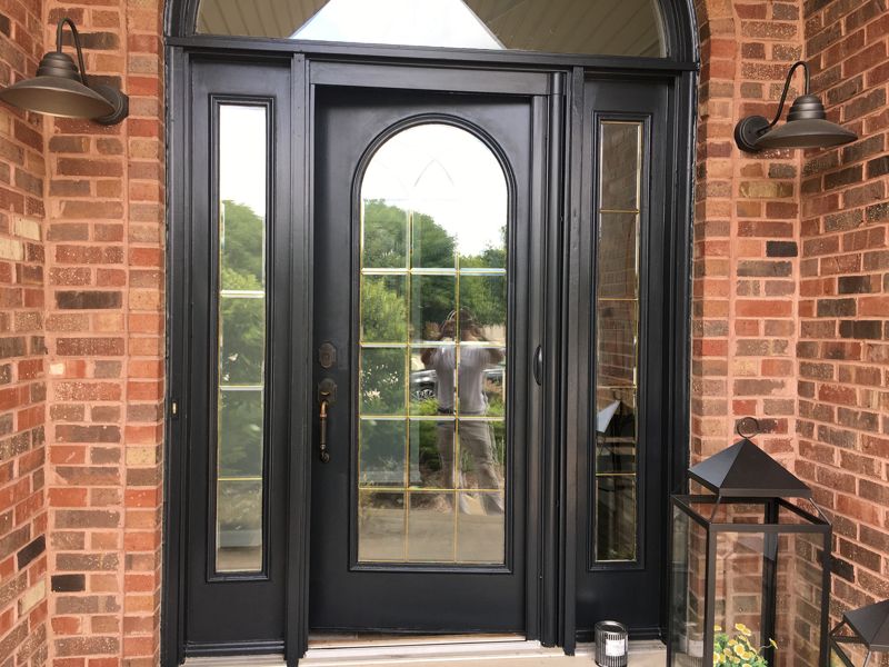 Front door painted black